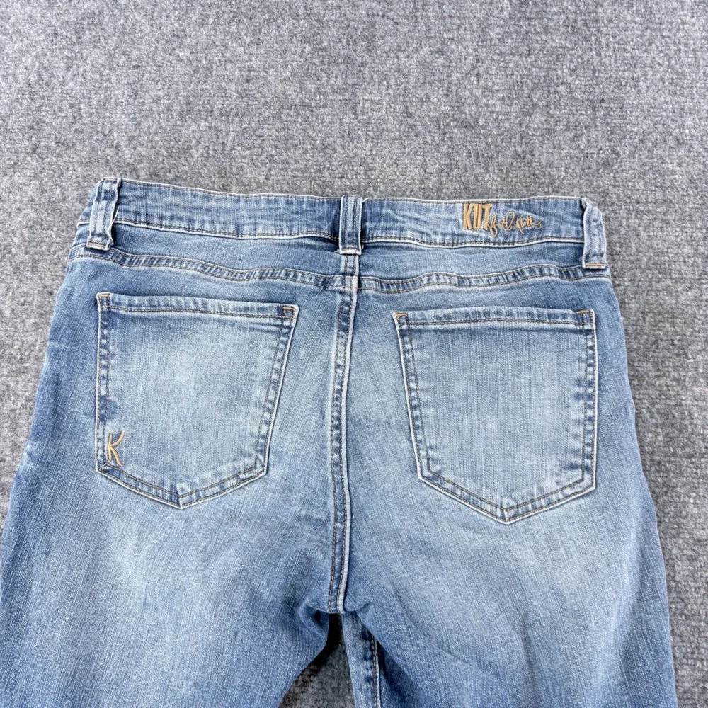 Kut from the Kloth Carlo Ankle Skinny Jeans Medium Wash Raw Hem Size 6
